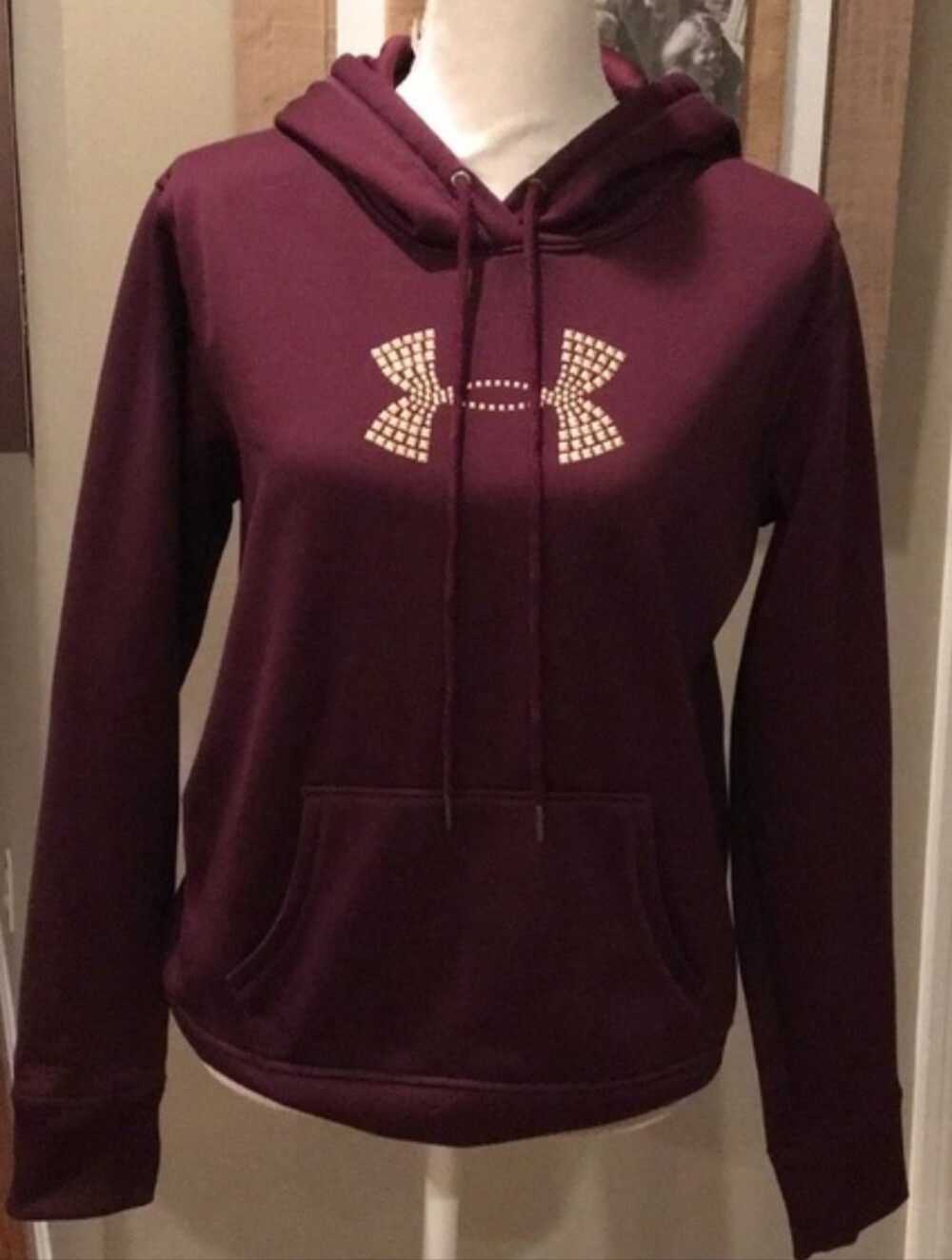Under Armour Women's Maroon Hoodie with Rhinestone Logo
